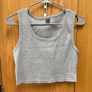 SHEIN Gray Fitted Sleeveless Crop Tank Top
